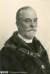 Black and white photograph of Sir Jonathan North, 1922. North is wearing his chain and gown of office. Taken for the programme of the Grand Bazaar and Fete of 1922.