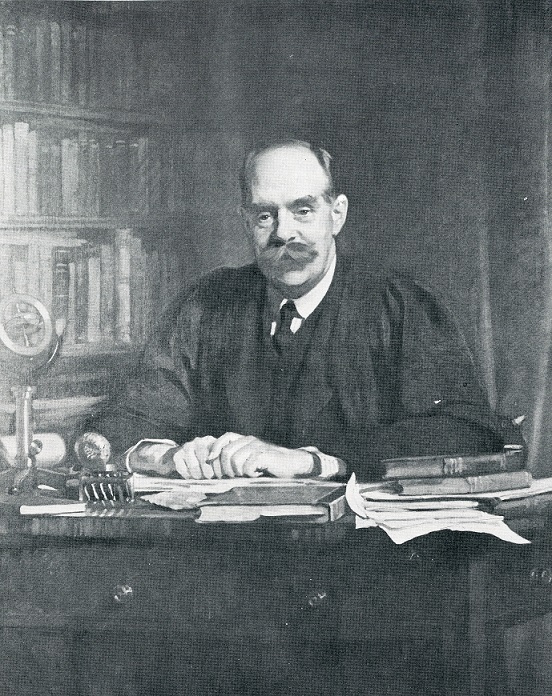 Photograph of portrait of Walter Lee Sargant, former Headmaster of Oakham School in Rutland, copy of portrait at Oakham School
