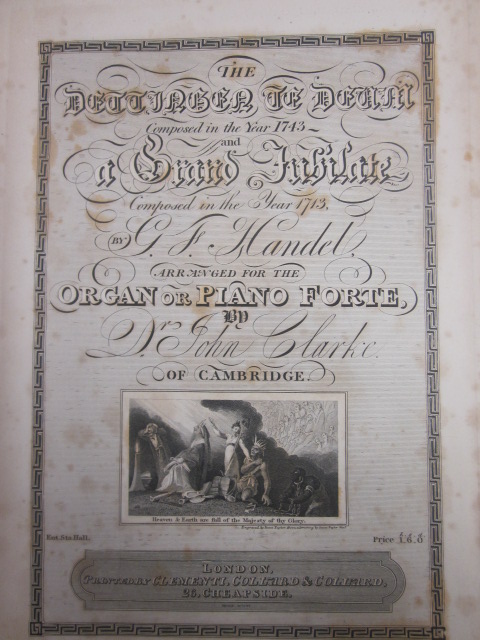 Handel's Dettingen Te Deum score, bearing Alfred Paget's signature SCT 00551
