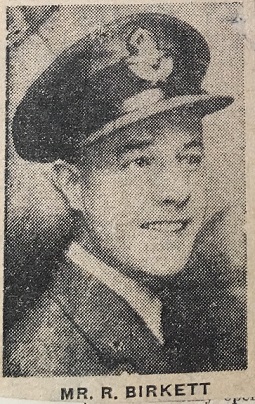 Photograph of Raymond Birkett from a newspaper clipping attached to this student record card in the University of Leicester Archives, ULA/SR1/B/82