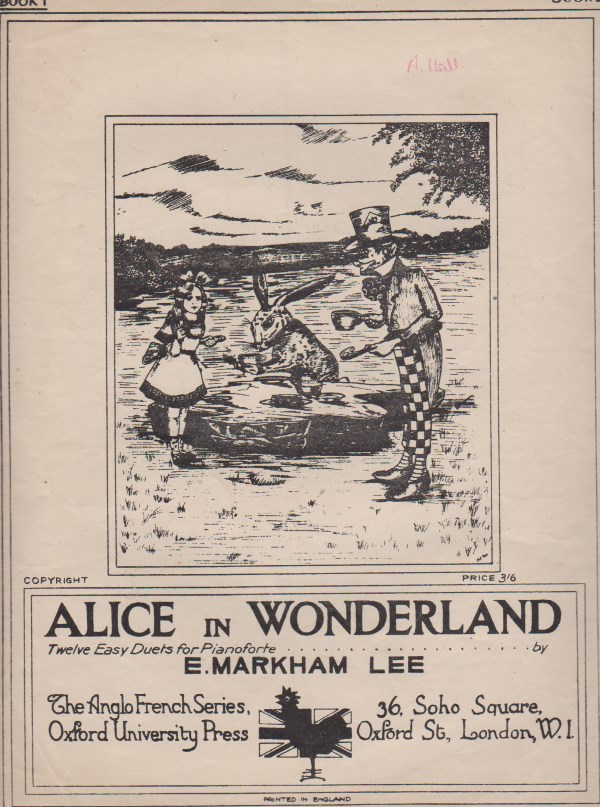 Cover of Markham Lee's score of Alice in Wonderland.