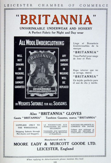 Advert for Moore, Eady's 'Britannia' underwear