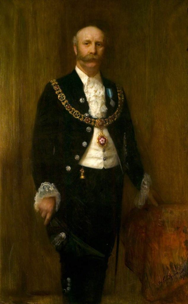 Portrait of Sir Herbert Marshall (1851–1918), Mayor of Leicester (1896–1897), by Arthur Hacker. Source: Art UK (CC BY-NC-SA)