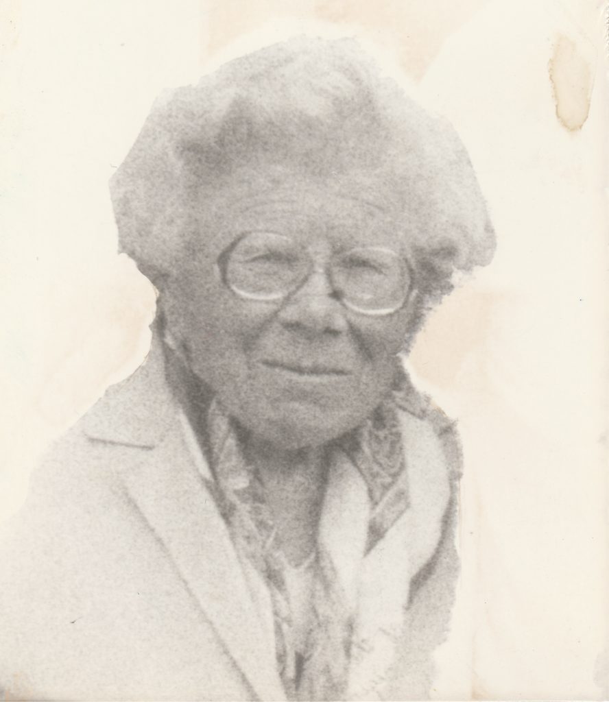 Photograph of Mollie Rippin, one of the 1920s students of the University of Leicester, taken in later life. Sourced by Caroline Wessel, who knew her.